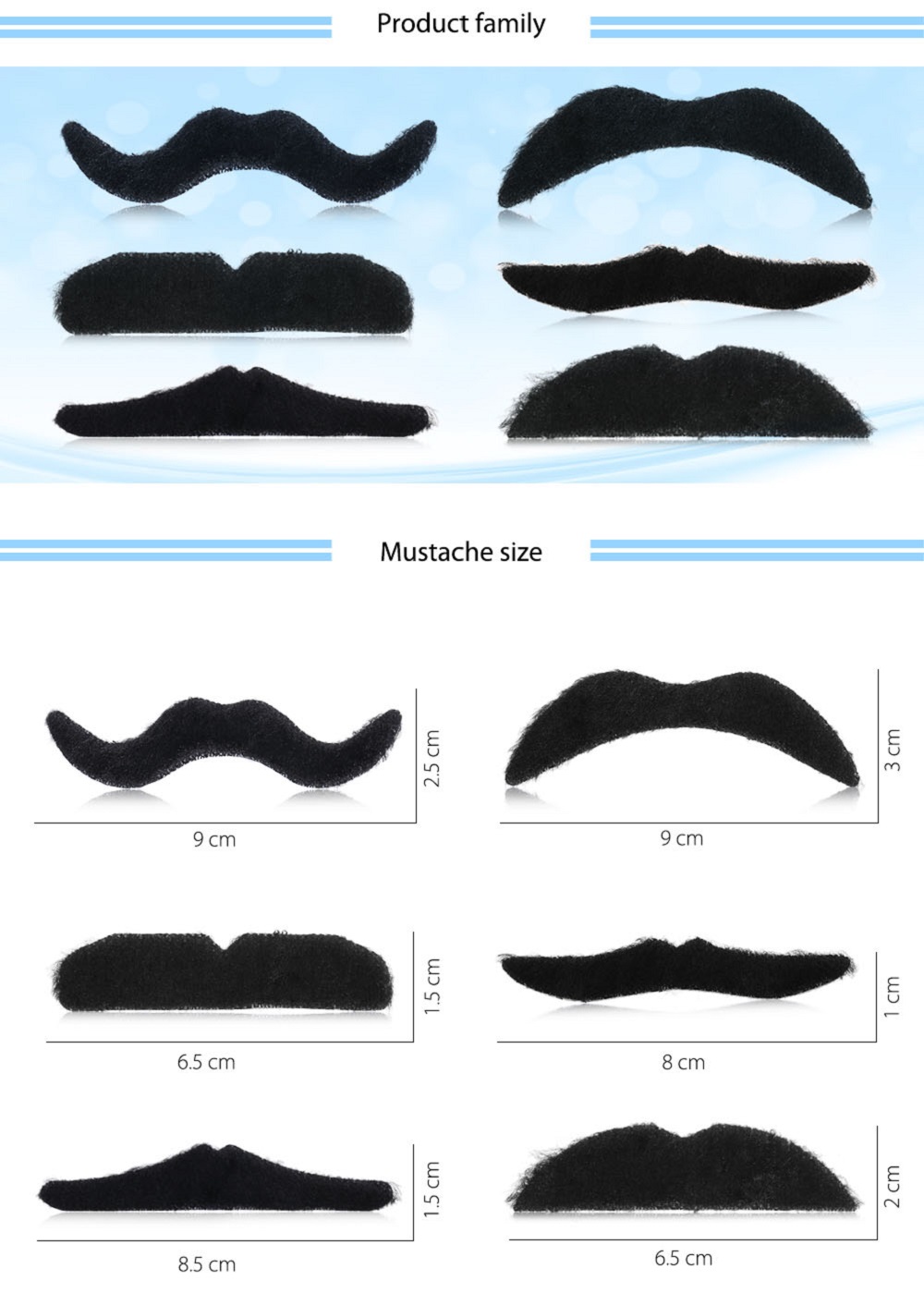 Self-adhesive Mustache for Party / Carnival Trick Toy