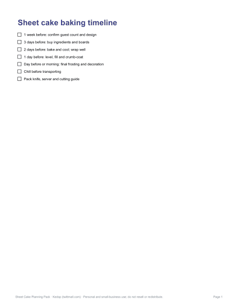 Preview of the first page of Timeline checklist (PDF/DOCX)